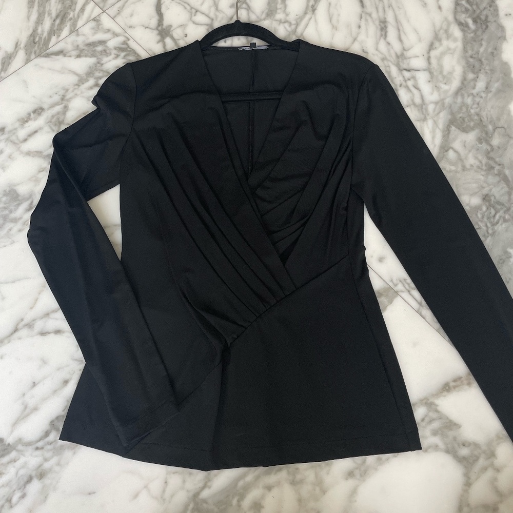 Lafayette 148 Black Blouse.